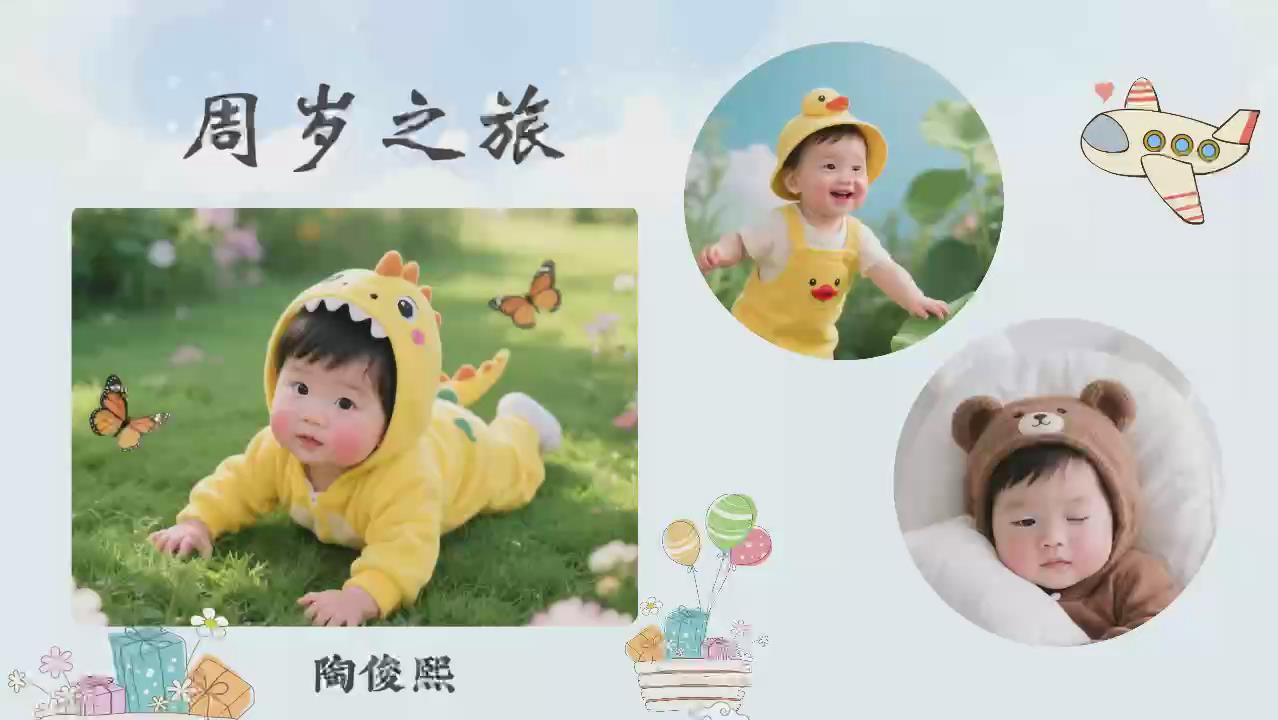 b57宝宝满月百日周岁相册