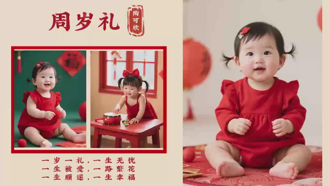 b68宝宝满月百日周岁相册